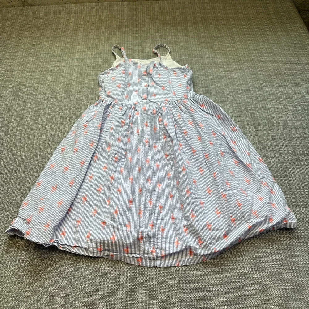 Gymboree Seersucker Flamingo Dress Size 10 Sundress Beach Summer Lined‎
